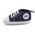 thumbnail image 5 of Quealent Unisex Baby Girls Boys Canvas High-top Shoes, Newborn Infant Anti-Slip Soft Sole Frist Walking Breathable Sneakers Dark Blue for Size 3.5, 5 of 8