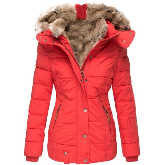 Winter Women Wool Warm Jacket Hooded Zipper Coat Outwear
