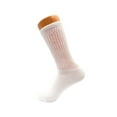 thumbnail image 4 of Mid Calf Crew Socks for Women 3 Pairs White Cotton Socks Size 9-11, 4 of 6