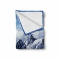 thumbnail image 2 of Winter Soft Flannel Fleece Throw Blanket, Snowy Mountain Peaks Tops High Lands Northern Scenic Alps Panorama Valley Print, Cozy Plush for Indoor and Outdoor Use, 60" x 80", White Blue, by Ambesonne, 2 of 6