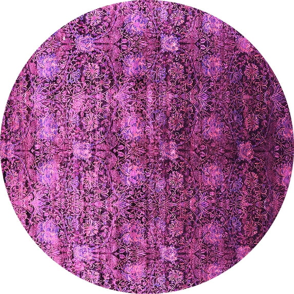 Ahgly Company Indoor Round Oriental Pink Industrial Area Rugs, 6' Round