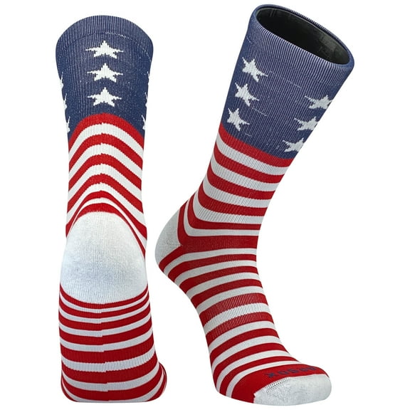 Pearsox USA Uncle Sam Stars and Stripes Red White Blue Crew Socks (Medium)