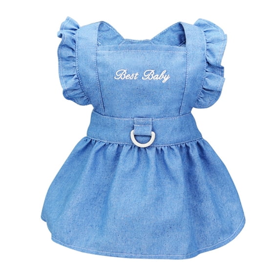 Daxin Dog Harness Dress,Summer Breathable Lightweight Denim Pet Clothes for Small Medium Girl Dogs Cats Accessories