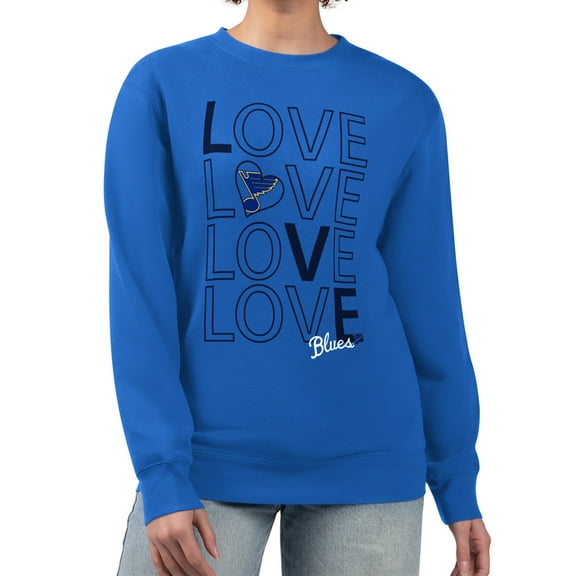 Women's G-III 4Her by Carl Banks  Blue St. Louis Blues Lots Of Love Team Logo Graphic Pullover Sweatshirt