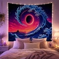 thumbnail image 2 of Ocean Waves Colossal with Wave Dynamic Motion Curling, Mystical Fantasy for Space Lovers, Galaxy Room Decor, Graduation Gift, Tapestry Wall Hanging for Bedroom and Dorm, 2 of 7