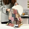 thumbnail image 6 of GZHJMY Cartoon Cat Kitten Kitchen Towels Dish Bar Tea Towel Dishcloths 1 Pack Super Absorbent Soft 18 x 28 inches, 6 of 7