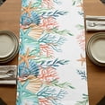thumbnail image 5 of Table Runners 72 Inches Long Dress Scarves, Marine Life Farmhouse Kitchen/Dining Table Runner, Coffee Tablerunners, Nautical Underwater Coral Shell Starfish Watercolor 14x72 Inch, 5 of 9