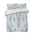 thumbnail image 2 of White Blue Ombre Stripe Twin Size Down Alternative Comforter, Lightweight Comforter Quilt Bedding Set with Pillow Shams Modern Abstract Moire Waves All Seasons Bed Comforter Duvet Insert 68"x86", 2 of 7