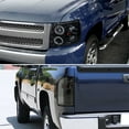 thumbnail image 2 of Spec-D Tuning Glossy Black Halo Projector Headlight + Smoke LED Tail Lamp Compatible with 2007-2012 Chevy Silverado Left + Right Pair Headlamps Assembly, 2 of 7