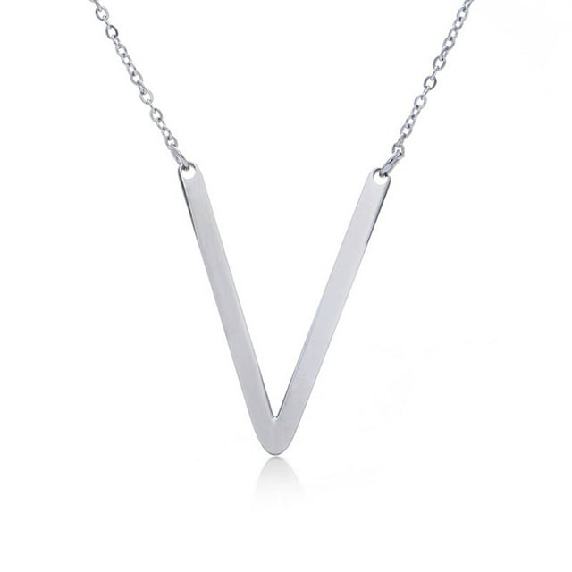 Collier Simple pour Femmes Pendentif Lettre pour Filles Acier Inoxydable Fête Rendez-Vous Chaîne de Cou Bijoux