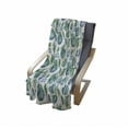 thumbnail image 4 of Green Leaf Soft Flannel Fleece Throw Blanket, Monstera Coconut Palm Tree Leaves Exotic Rainforest Foliage Eco, Cozy Plush for Indoor and Outdoor Use, 50" x 70", Turquoise Navy Blue, by Ambesonne, 4 of 6