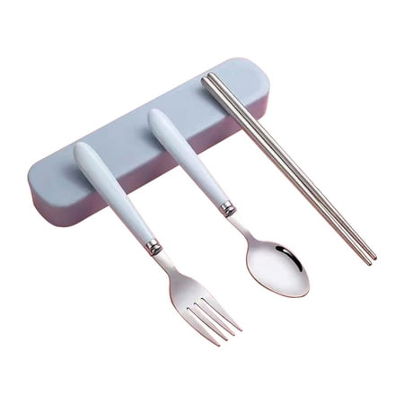 

Winter Clearance! Uhuya Portable Childrens fork Spoon Creative Spoon fork Stainless Steel+plastic Student Tableware fork Spoon Chopsticks Set Batch C