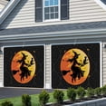 thumbnail image 3 of Halloween Garage Door Cover Banner 6 x 13 FT, Broom Riding Black Witch Cat Orange Fall Moon Garage Door Curtains Backdrop with Grommets for Indoor Outdoor Wall Party Porch Yard Decorations Background, 3 of 9