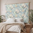 thumbnail image 3 of Blue Flowers Large Tapestry for Bedroom Wall Hanging Tapestry,Romantic Farmhouse Botanical Floral Leaves Ceiling Backdrop Tapestries Poster Blanket Wall Decor for Teens Room Living Room 86" x 104", 3 of 8