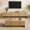 thumbnail image 6 of 47.2 in Mid-Century Modern Coffee Table, Fluted Accent with Large Storage Drawer,Natural, 6 of 7