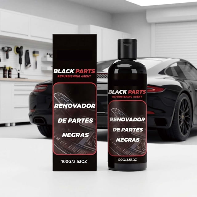 Pasta restauradora de plástico negro para automóviles | Renueva y protege molduras, parachoques y piezas interiores descoloridas.