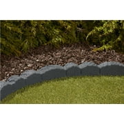 Rubberific Landscape Edging, 4' Gray Cobblestone Rubber Flower Garden Edging Border (4 Pack)