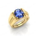 thumbnail image 2 of Shree Jewelrs Original Certified Natural Blue Sapphire (Neelam) Ring - 6.75 Carat Certified Handcrafted Ring Jupiter Ring, PANCHDHATU Gold Plated Ring for Men and Women, 2 of 5