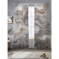 thumbnail image 3 of Gray Marble Semi Sheer Curtains 96 Inch Length 2 Panels Set, Farmhouse Vintage Abstract Ombre Texture Sheer Kitchen Curtain Privacy Voile Window Curtain for Living Room Bedroom Rod Pocket Drapes, 3 of 7