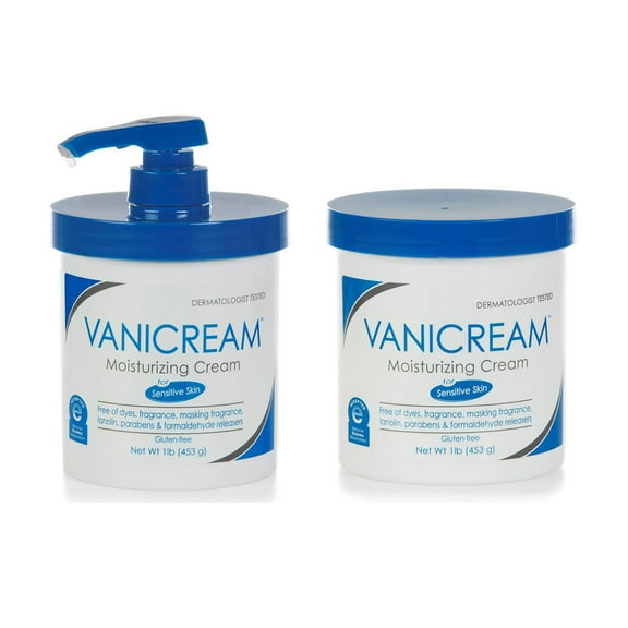 Vanicream Moisturizing Skin Cream with Pump Dispenser 16 oz & Moisturizing Skin Cream Jar 16 oz Combo Pack