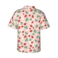thumbnail image 4 of Xecao Strawberry And Flowers print Hawaiian shirt - a stylish short-sleeve button-down for men, perfect for casual beach and tropical outings., 4 of 9