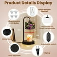 thumbnail image 5 of Candle Warmer Lamp with Timer, Floral Vine Stained Glass Panel Decor Non-slip Wireless Remote Control Wax Melts Warmer with 4 Bulbs for Home Office Dorm, Birthday Gifts for Women, 5 of 7