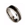 thumbnail image 3 of 8mm Mirror Polished Tungsten Carbide Wedding Ring Black Carbon Fiber Inlay, 3 of 5