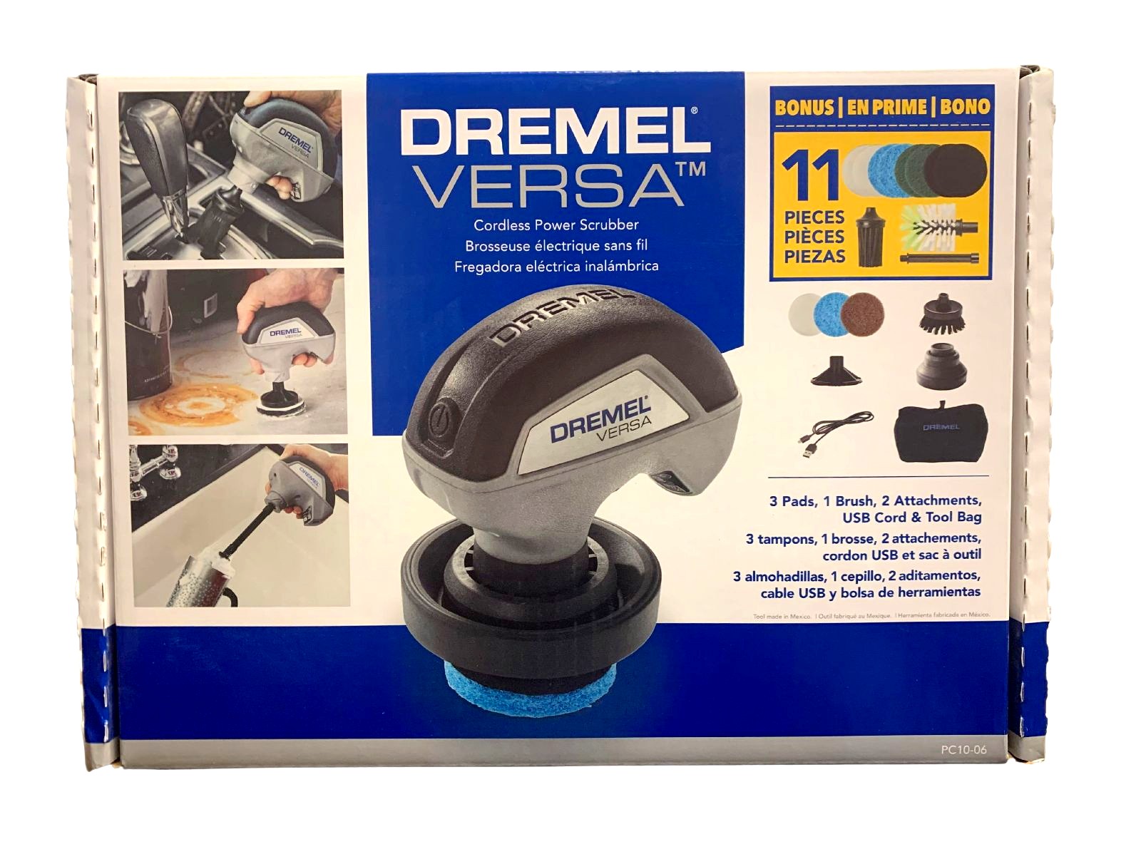 Dremel Versa Cordless Power Scrubber 19Pc Set w/Pads, Brushes USB Cord