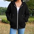 thumbnail image 5 of lcziwo Womens Zipper Hoodie with Pockets Long Sleeve Drawstring Sweatshirts Trendy Lightweight Sweatshirt Fall Jackets 2026 Black,XL, 5 of 8
