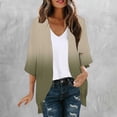 thumbnail image 2 of Tops de Manga Larga de las Mujeres Impresión Casual Blusa Suelta 3/4 Manga Tops de Manga Larga de las Mujeres Moda Cubrir el Cardigan, 2 of 5