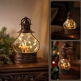 thumbnail image 6 of Christmas Decorations Indoor Outdoor Under 10$ Clearance! Christmas LED Lantern Decor Ornament, Vintage Hanging Lamp with Santa Snowman Reindeer Inside, Warm Light Tabletop Home Party Decoration, 6 of 8
