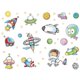 thumbnail image 5 of 2 Creative Space Cartoon Astronaut Wall Stickers Children, 5 of 5
