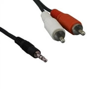 Kentek 12 Feet FT 3.5mm AUX auxiliary male to RCA RW red white male M/M cable cord stereo audio for PC MAC iPod iPhone MP3 car monitor