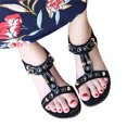 thumbnail image 7 of Utoimkio Wedge Sandals for Women Wide Width Women's Sandals Flat Female Sandals Elastic Band Sandals Casual Roman Sandals, 7 of 7