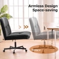 thumbnail image 3 of Wide Office Desks Chair with Wheels Armless Mid-Back Ergonomic Home Office Computer Chair Comfortable Adjustable Swivel Task Chair with Thickened Cushion Dogs Pet Friendly, 3 of 6