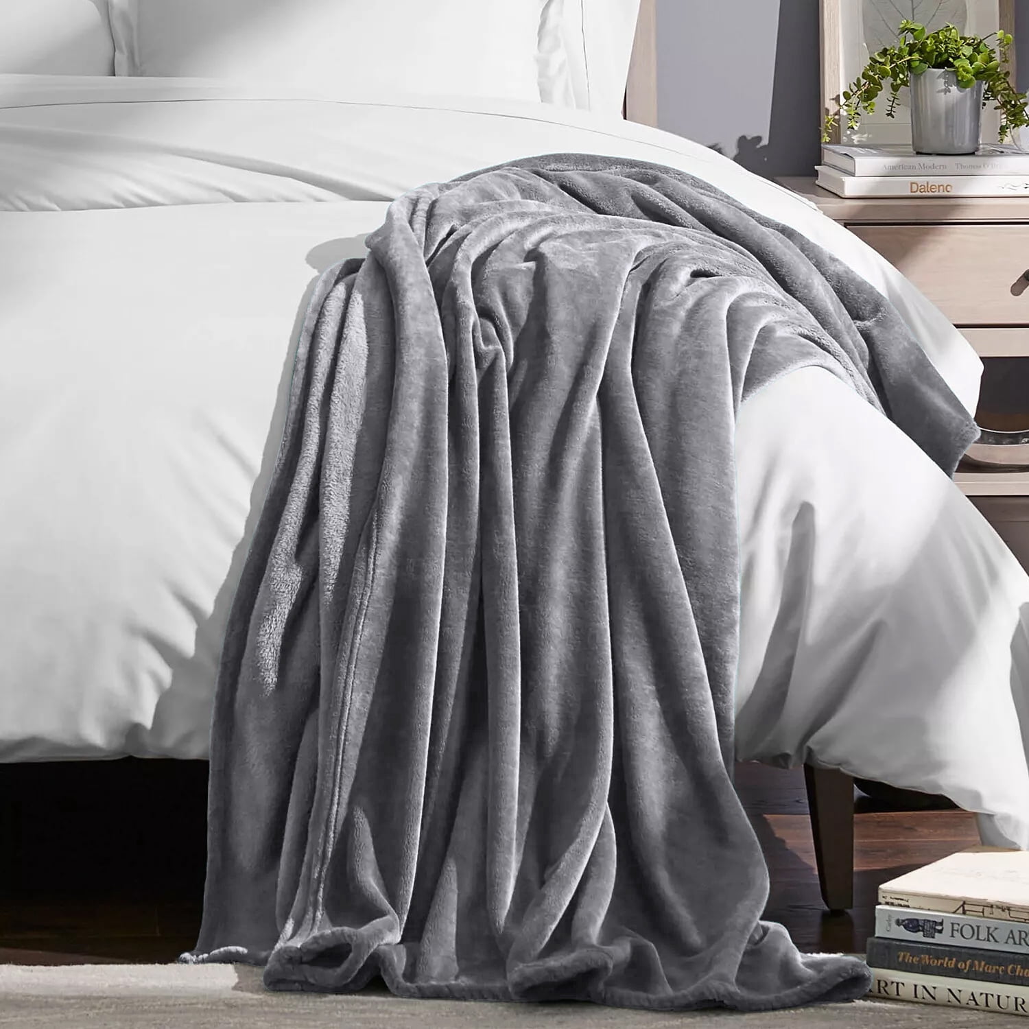 Moonlight20015 Fleece Blanket, Soft Microplush, Lightweight, Thick And Warm Cozy Comforter, Twin (60x80) Gray