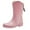 Pink, variant on EHQJNJ Water Boots for Women Wide Width Fashion Rain Shoes Outside Waterproof Shoes Kitchen Rubber Shoes Soft Bottom Comfortable Middle Tube Rain Boots Womens Rain Boots Wide Calf Purple