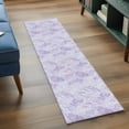 thumbnail image 3 of Runner Rug 2'x6', Light Purple Flowers Washable Non-Slip Hallway Runner Rugs, Spring Vintage Flowers Rustic Plants Bedside Rugs Floor Mats Carpet Runners for Kitchen Bathroom Laundry Room, 3 of 8