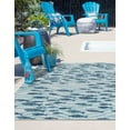 thumbnail image 3 of Unique Loom Outdoor Coastal Collection Area Rug - Shoal (5' 3" x 8' Rectangle Blue/Navy Blue), 3 of 10