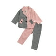 thumbnail image 1 of Xingqing Kids Baby Girls Blazer Formal Clothes Plaids Printed Patchwork Long Sleeve Single Breasted Jacket+Pants Set, 1 of 8