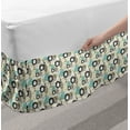 thumbnail image 2 of Flower Bed Skirt, Floral White Background with Blue and Brown Dandelions Leaves Swirls Artwork Print, Elastic Bedskirt Dust Ruffle Wrap Around for Bedding Decor, 4 Sizes, Multicolor, by Ambesonne, 2 of 2