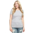 thumbnail image 2 of Women's & Juniors Basic Round Crew Neck Short Sleeve Stretch Cotton Spandex T-Shirts, 2 of 3