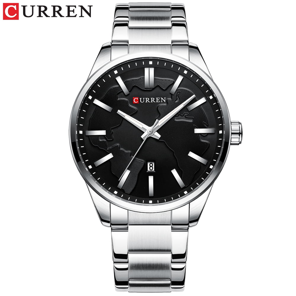 curren stainless steel black water resistant