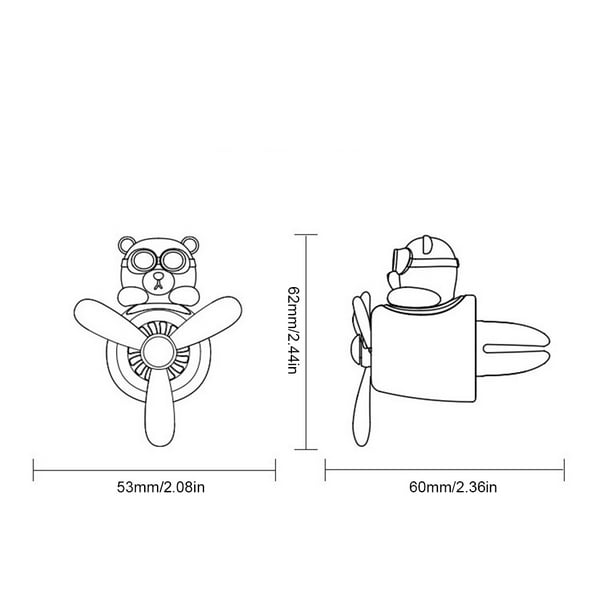 Ambientador para coche con forma de oso, difusor para coche con hélice giratoria, salida de aire para coche, ambientadores, adorno de aromaterapia, accesorios para coche