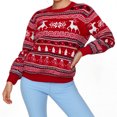 thumbnail image 1 of Suéter de cuello redondo para mujer, suéter holgado de otoño/invierno, suéter de punto de manga larga con estampado navideño, suéter de cuello redondo, suéter para mujer, 1 of 8