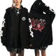thumbnail image 2 of Helluva Boss-Sudadera holgada con capucha y cremallera para hombre y mujer, camisa de Anime estética Y2k, estilo callejero Hip Hop, Tops grandes, primavera y otoño, 2 of 3