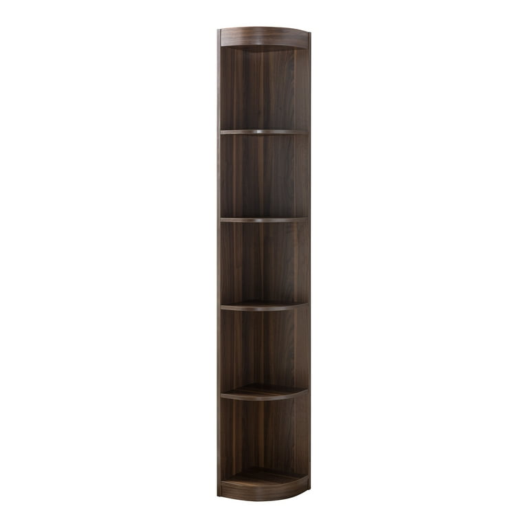 Walnut cheap corner bookcase