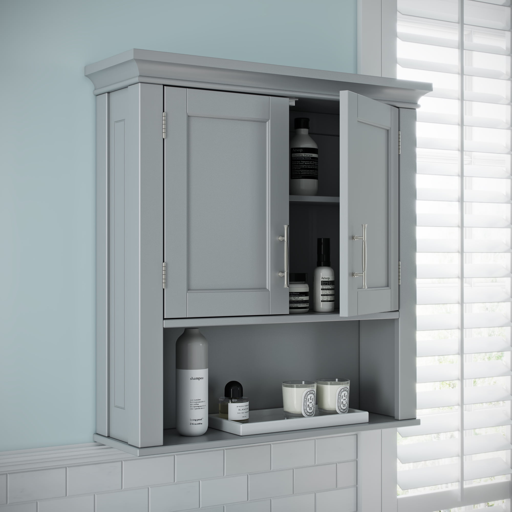 RiverRidge Home Somerset 2-Door Bathroom Storage Wall Cabinet with