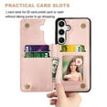 thumbnail image 3 of Samsung Galaxy S24 Plus Case, Galaxy S24 Plus Wallet Case, Takfox Shockproof PU Leather Case Card Pockets Slots Cash ID Credit Card Flip Phone Cases Cover Kickstand Magnetic Hard Cases,Rose Gold, 3 of 10
