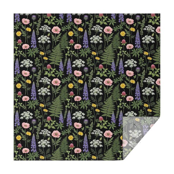 Pioneer Flower Floral Print Pattern Square Tablecloth, Waterproof Wipeable Spillproof Washable Table Cover for Home Kitchen Party and Daily Decor 60"x60"